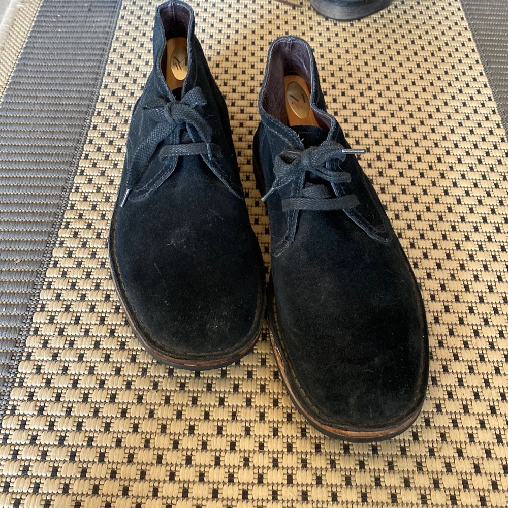 Black suede booties